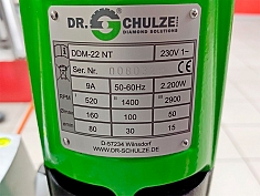 Шильдик установки алмазного бурения Dr. Schulze Drillkomplekt 100 Super Eco